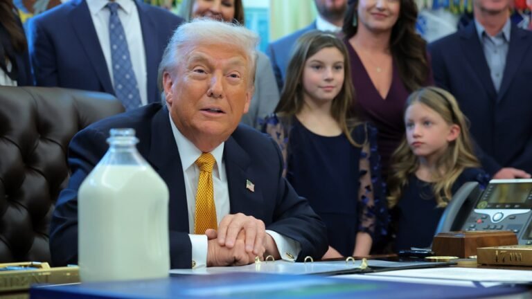President Trump signs bill to bring whole milk back to schools as doctors tout benefits